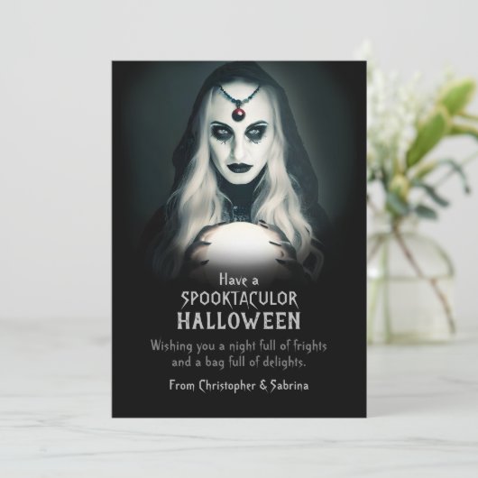 Spooky Fortune Teller Halloween Groet Feestdagenkaart (Staand voorkant)