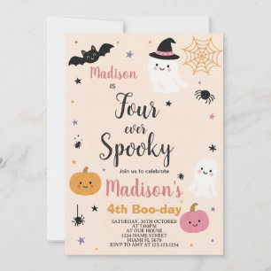 Spooky Four Kinder Halloween Verjaardagsuitnodigin Kaart