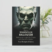 Spooky Frankenstein's Monster Halloween Groet Feestdagenkaart (Staand voorkant)