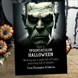 Spooky Frankenstein's Monster Halloween Groet Feestdagenkaart