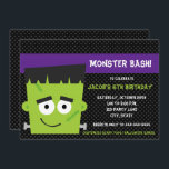 Spooky Friend Halloween Birthday Uitnodiging<br><div class="desc">Frankenstein nodigde perfect uit voor een uitnodiging voor een Halloween verjaardag.  Overeenkomende items beschikbaar op laptopafdrukbare printers</div>