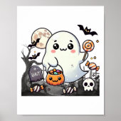 Spooky Friends Schattige Halloween Ghost Pumpkin M Poster (Voorkant)