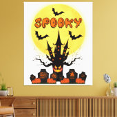 Spooky Fright Night Halloween Canvas Wall Art Afdruk (Insitu (Woonkamer))
