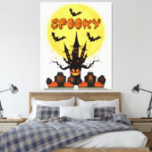 Spooky Fright Night Halloween Canvas Wall Art Afdruk (Insitu (Slaapkamer))