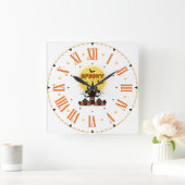 Spooky Fright Night Halloween Square Wall klok (Huis)