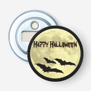 Spooky Full Moon en Bats Halloween Button Flesopener