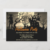 Spooky Full Moon Halloween Party Invitation Kaart (Voorkant)