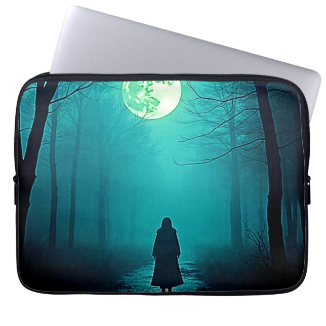 Spooky Full Moon Night Design Laptop Sleeve (Voorkant)