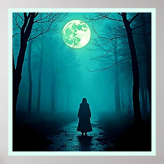 Spooky Full Moon Night Design Poster (Voorkant)