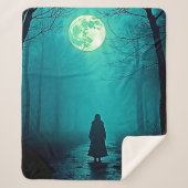 Spooky Full Moon Night Design Sherpa Deken (Voorkant)