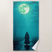 Spooky Full Moon Night Design Strandlaken (Voorkant)