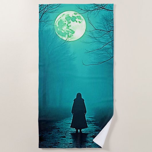 Spooky Full Moon Night Design Strandlaken (Voorkant)