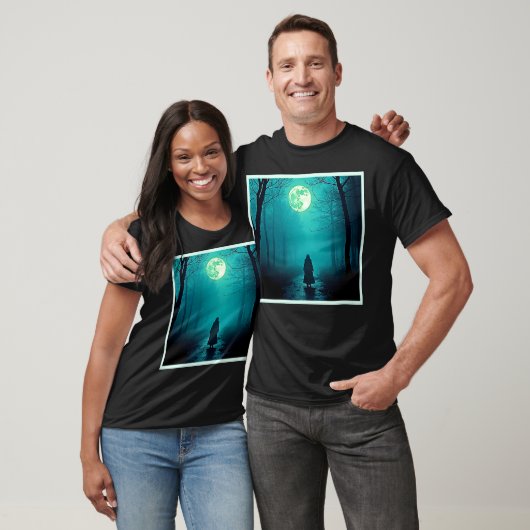 Spooky Full Moon Night Design T-shirt (Unisex)
