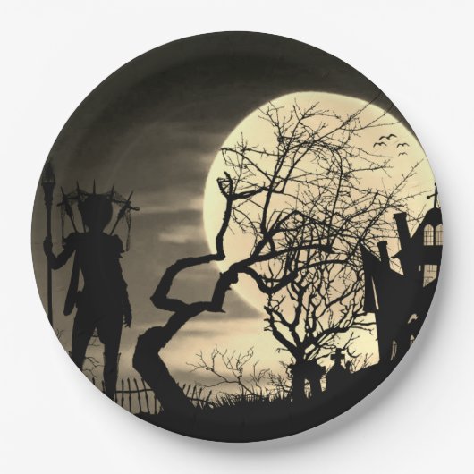 Spooky Full Moon Paper-Bord Papieren Bordje (Voorkant)