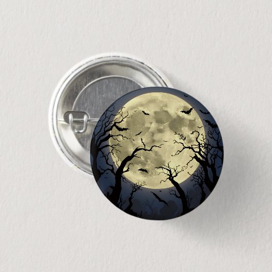 Spooky Full Moon Ronde Button 3,2 Cm (Voorkant /achterkant)