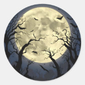 Spooky Full Moon Ronde Sticker (Voorkant)