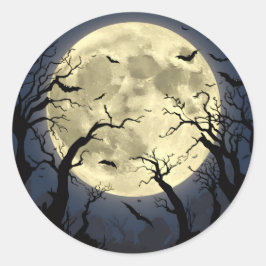 Spooky Full Moon Ronde Sticker