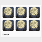 Spooky Full Moon Vierkante Sticker (Vel)