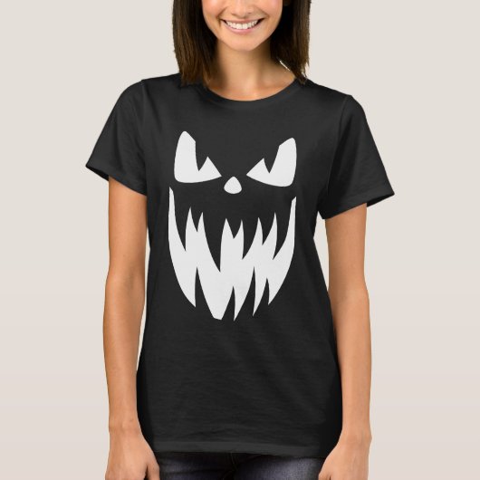 Spooky Fun Creepy Pumpkin Jack op Lantern Face T-shirt (Voorkant)