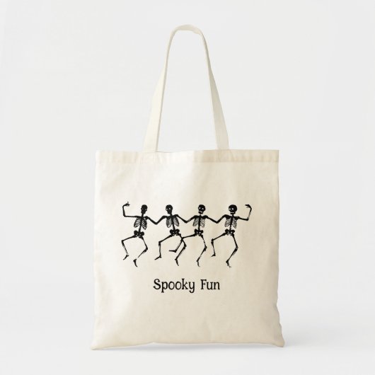 Spooky Fun Dancing Skeletons Halloween Canvas tas (Voorkant)