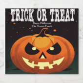 Spooky Fun Evil Pumpkin Trick or treat Bier Etiket (Enkel label)