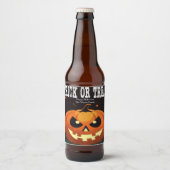 Spooky Fun Evil Pumpkin Trick or treat Bier Etiket (Voorkant)