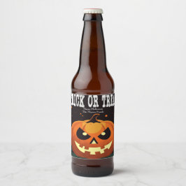 Spooky Fun Evil Pumpkin Trick or treat Bier Etiket