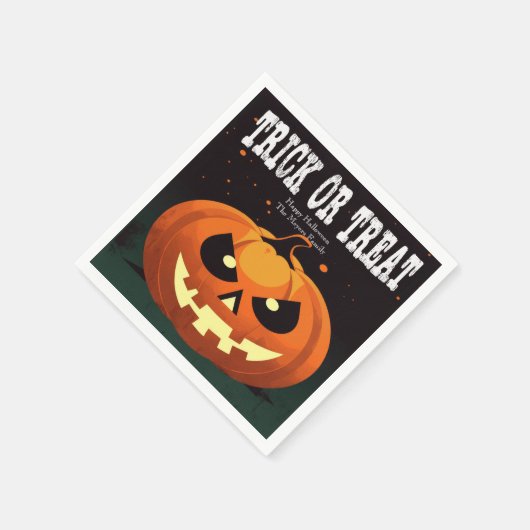 Spooky Fun Evil Pumpkin Trick or treat Servet (Hoek)