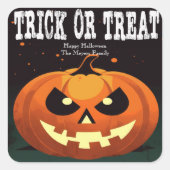 Spooky Fun Evil Pumpkin Trick or treat Vierkante Sticker (Voorkant)