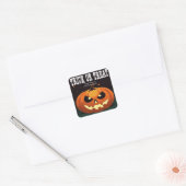 Spooky Fun Evil Pumpkin Trick or treat Vierkante Sticker (Envelop)