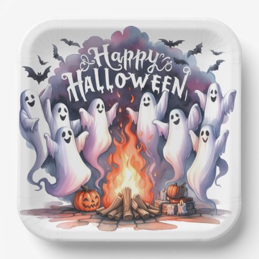 Spooky Fun Ghost Paper Bord (Voorkant)