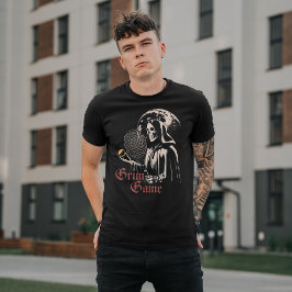  Spooky Fun Grim Reaper Speel Tennis Gothic T-shirt