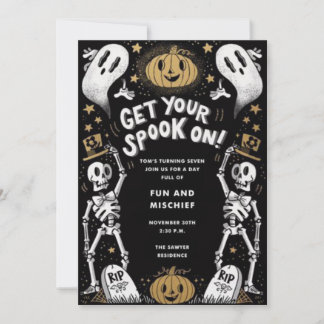 Spooky Fun Halloween Bash Invitation Kaart