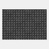 Spooky Fun Halloween Black White Skulls Stripes Inpakpapier Vel (Voorkant 2)