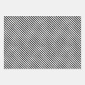 Spooky Fun Halloween Black White Skulls Stripes Inpakpapier Vel (Voorkant)