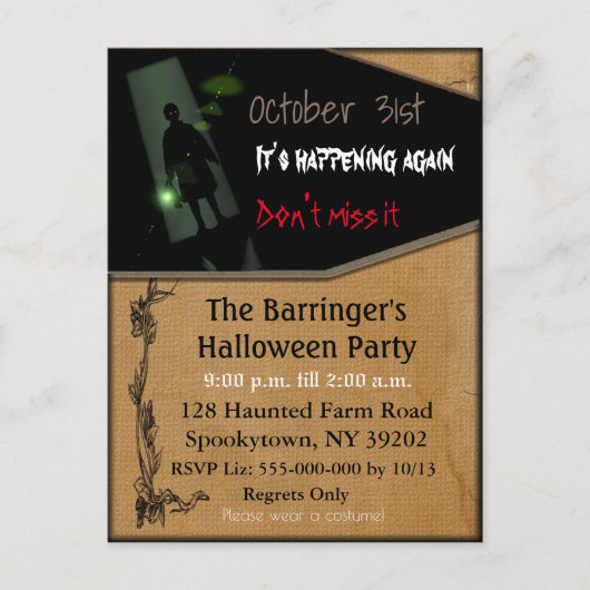 Spooky Fun Halloween Briefkaart Invitation (Voorkant)