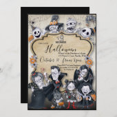 Spooky Fun Halloween Feestuitnodiging Kaart (Voorkant / Achterkant)