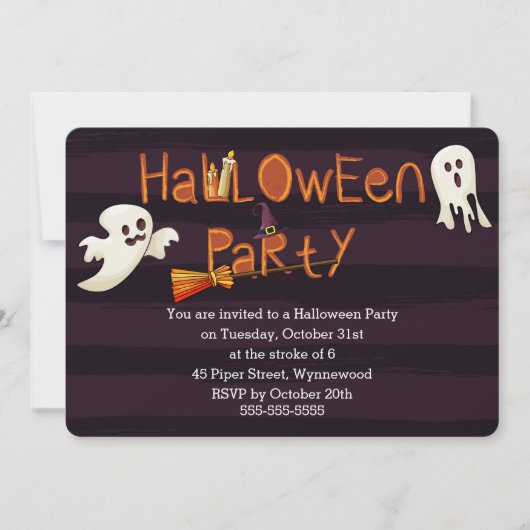 Spooky Fun Halloween Party - Ghosts & Witches Pet Kaart (Voorkant)