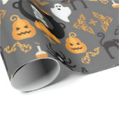 Spooky Fun Halloween Pattern Cadeaupapier (Rol Hoek)