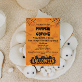 Spooky & Fun Halloween Pompoen Carving Party Kaart