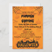 Spooky & Fun Halloween Pompoen Carving Party Kaart (Voorkant)