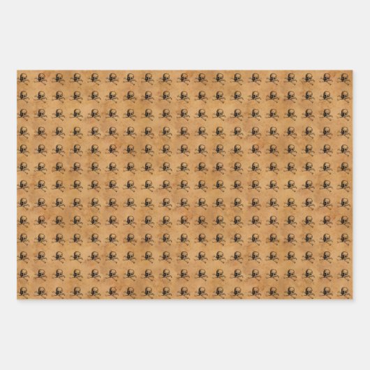 Spooky Fun Halloween Skulls Spiers and Stripes Inpakpapier Vel (Voorkant 2)