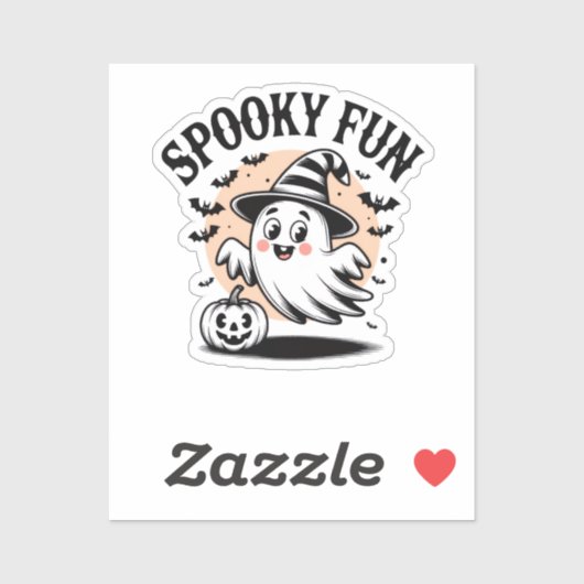Spooky Fun Halloween T-shirt - Schattigee Cartoon  Sticker (Vel)