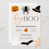 Spooky Fun Halloween Verjaardagsfeest Uitnodigen Kaart (Voorkant / Achterkant)