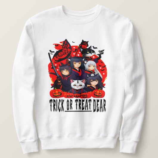Spooky Fun met Neko Shogun Katten Trui (Design voorkant)