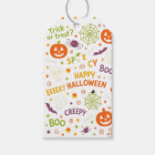 Spooky & Fun Pumpkin - Kleurrijk Halloween Patroon Cadeaulabel (Voorkant)