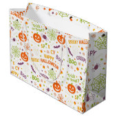 Spooky & Fun Pumpkin - Kleurrijk Halloween Patroon Groot Cadeauzakje (Achterkant Gekanteld)