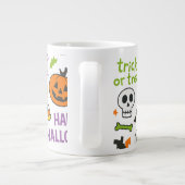 Spooky & Fun Pumpkin - Kleurrijk Halloween Patroon Grote Koffiekop (Achterkant)