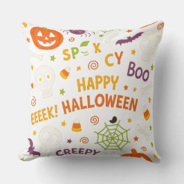 Spooky & Fun Pumpkin - Kleurrijk Halloween Patroon Kussen
