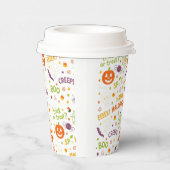 Spooky & Fun Pumpkin - Kleurrijk Halloween Patroon Papieren Bekers (Rechts)